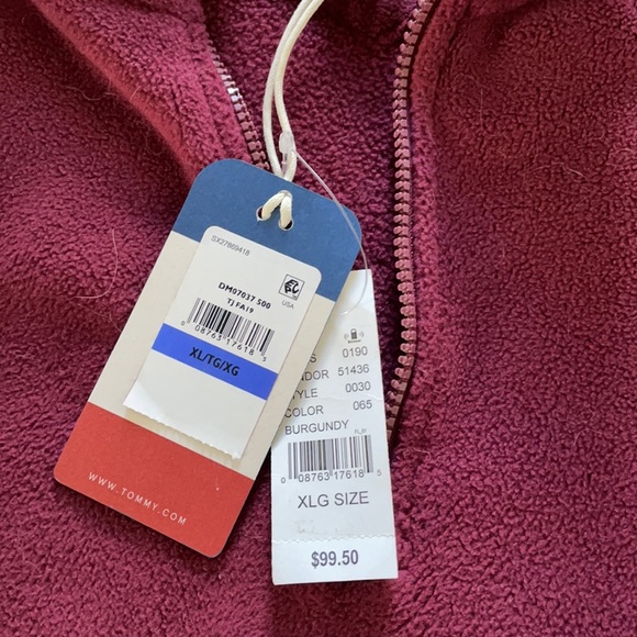 NWT Tommy Jeans Burgundy Pull Over Men’s XL - Picture 4 of 4